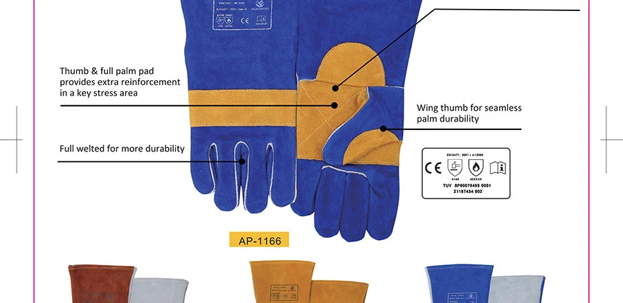 Heavy Duty Red And Black Stick Welding Gloves